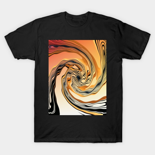 Amber Flow Abstract T-Shirt by Whisperingpeaks